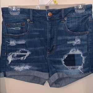 American Eagle ripped blue jean shorts